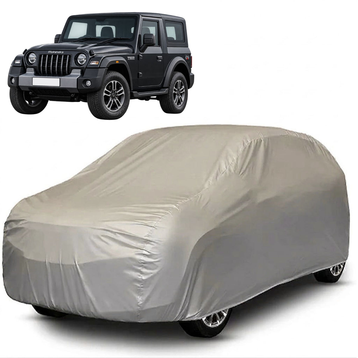 Mahindra Thar Core Series grey car cover