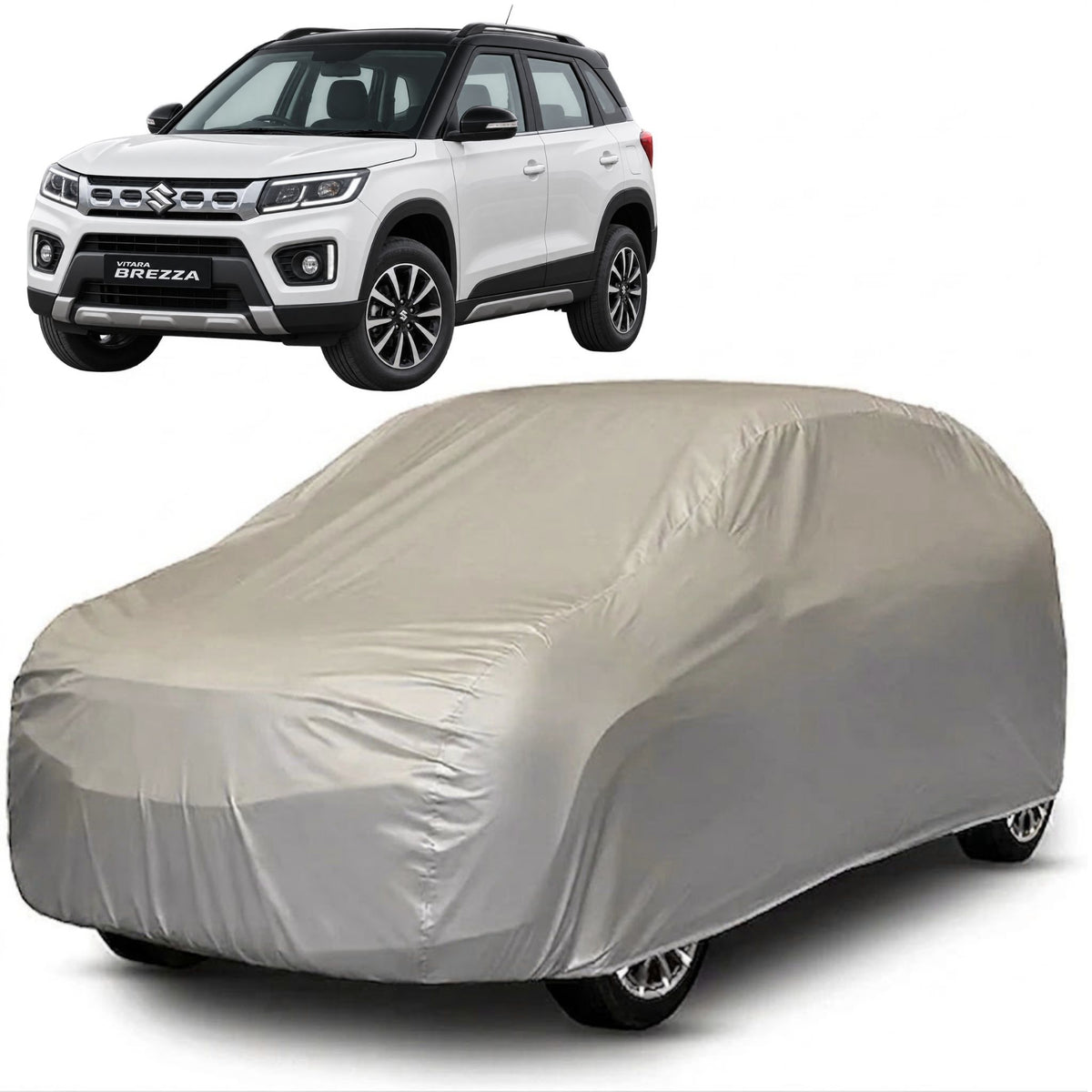 Maruti Suzuki Brezza 2020-2023 Core Series grey car cover