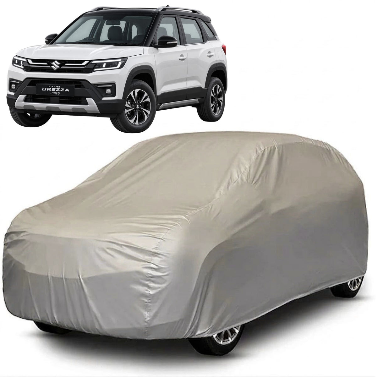 Maruti Suzuki Brezza 2024-Present Core Series grey car cover
